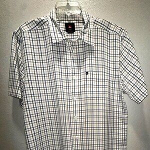 Quiksilver Short Sleeve Button Down Tattersall Plaid Shirt, Size L